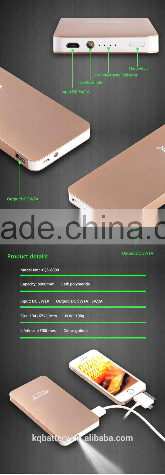 State-of-the-Art Ultra-Thin Portable Power Bank 8000mAh