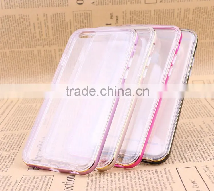 ultra-thin tpu cover with bumper frame case for iphone6 phone back cover for iphone mobile back cover