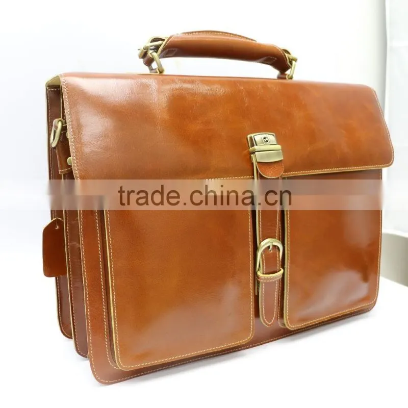 Hot sell briefcase vintage men briefcase brown business briefcase