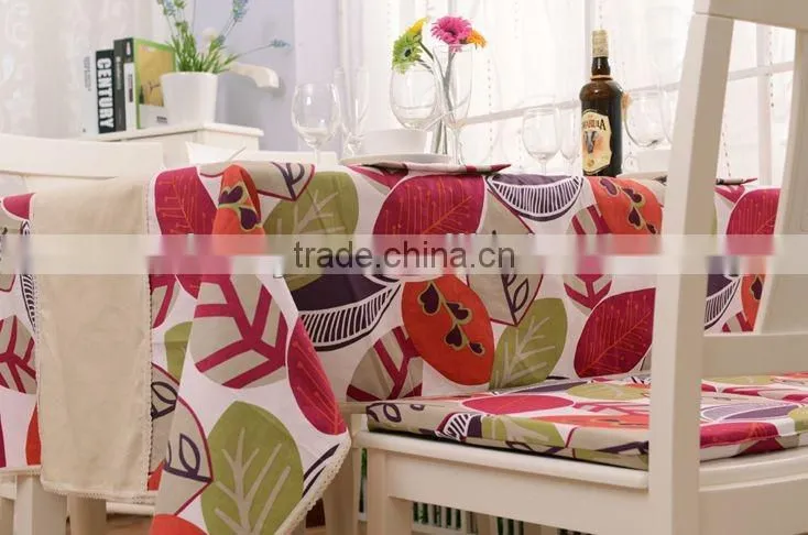 2015 new design leaf printed plain style woven table runner