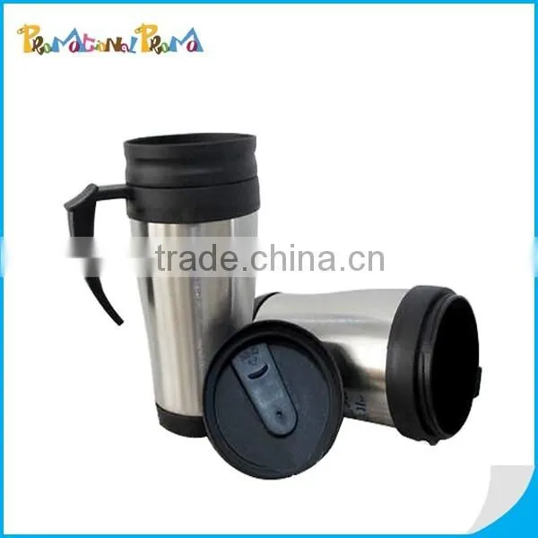 Promotional 450ML Double Wall Single Handle Stainless Steel Coffee Tumbler