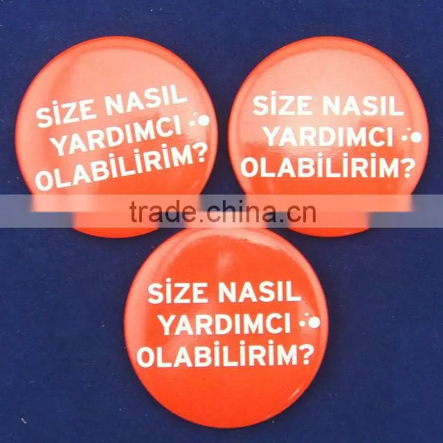 Personalized/hot sale/top quality tinplate badge for holiday gifts