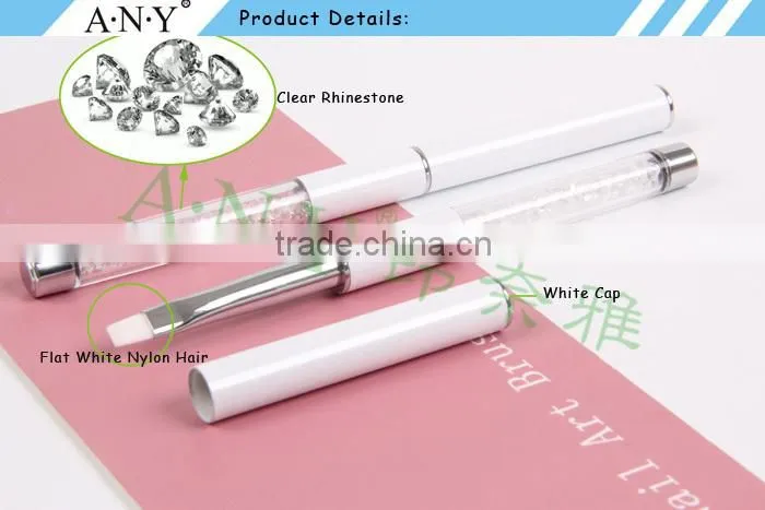 ANY Nail Art Beauty UV Gel Nails Painting Rhinestone White Nail Art Brush Pure Color
