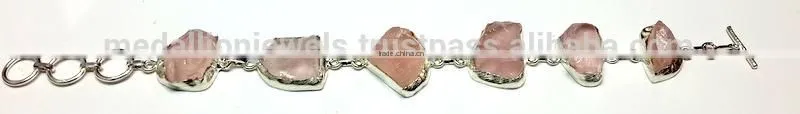 Sunstone 925 Silver Rough Bracelet, Designer 925 SemiPrecious Silver Bracelet, 925 Sterling Silver Designer Jewelry
