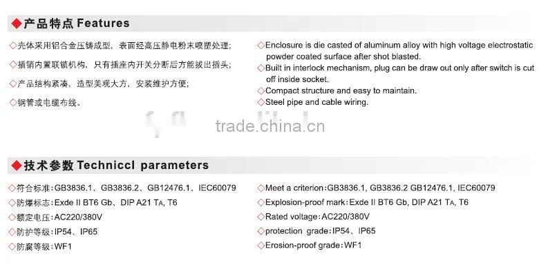 explosion proof plug and socket