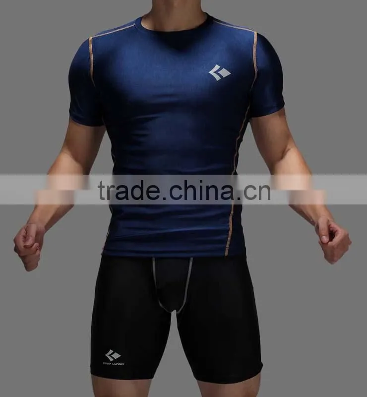 Guangzhou clothing factory custom design printing gym short sleeve dry fit t-shirts training & jogging sports wear type for male