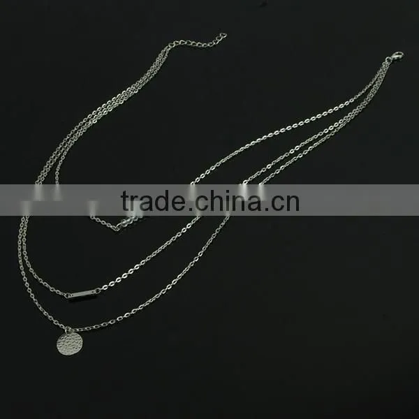 silver layers funny fashion jewelry necklace,fashion fake silver necklace