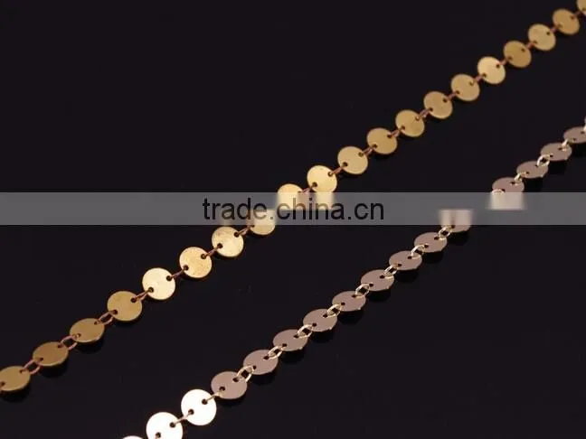 New Women Simple BOHO Style Gold Plated Shining Handcraft Metal Coins Charming Hair Jewelry Head Chain