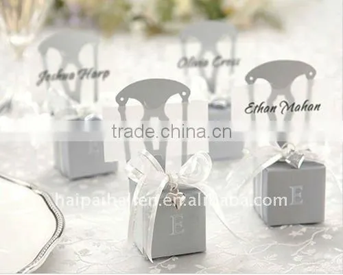 Candy boxes of miniature silver chair favor