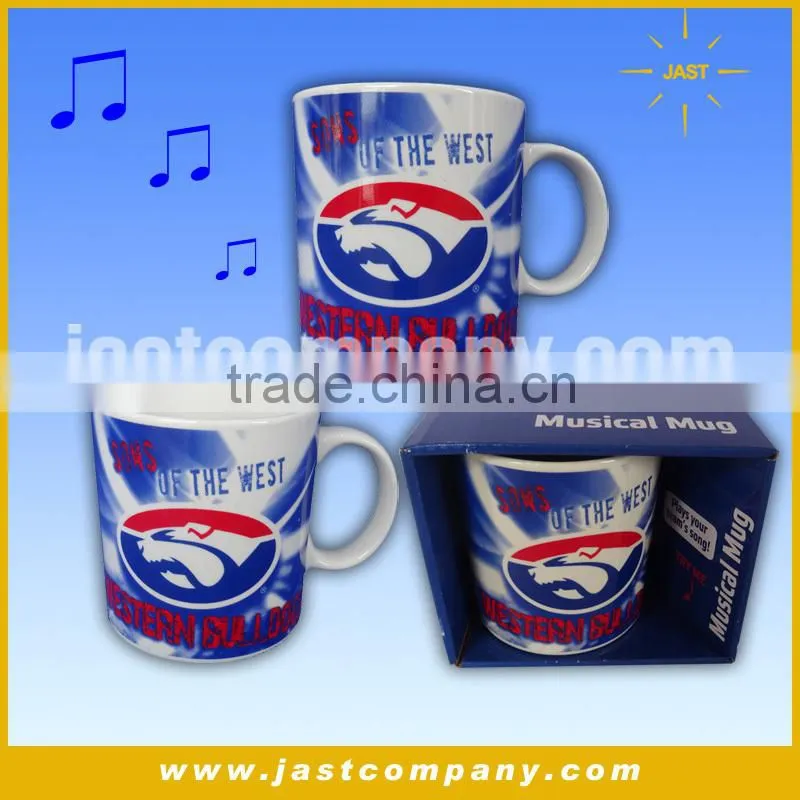 2014 Music Sound Mug For Football, Gift Ceramic Musical Coffee Mugs Wholesale, High Quality Promotion Fancy Musical Coffee Mugs