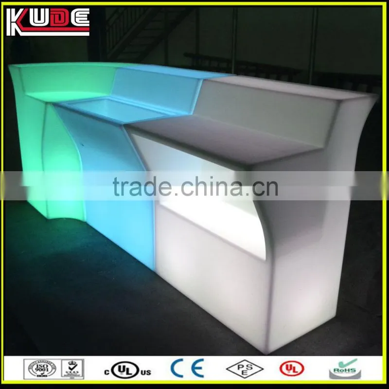 modern illuminated led plastic portable bar counter furniture for salon
