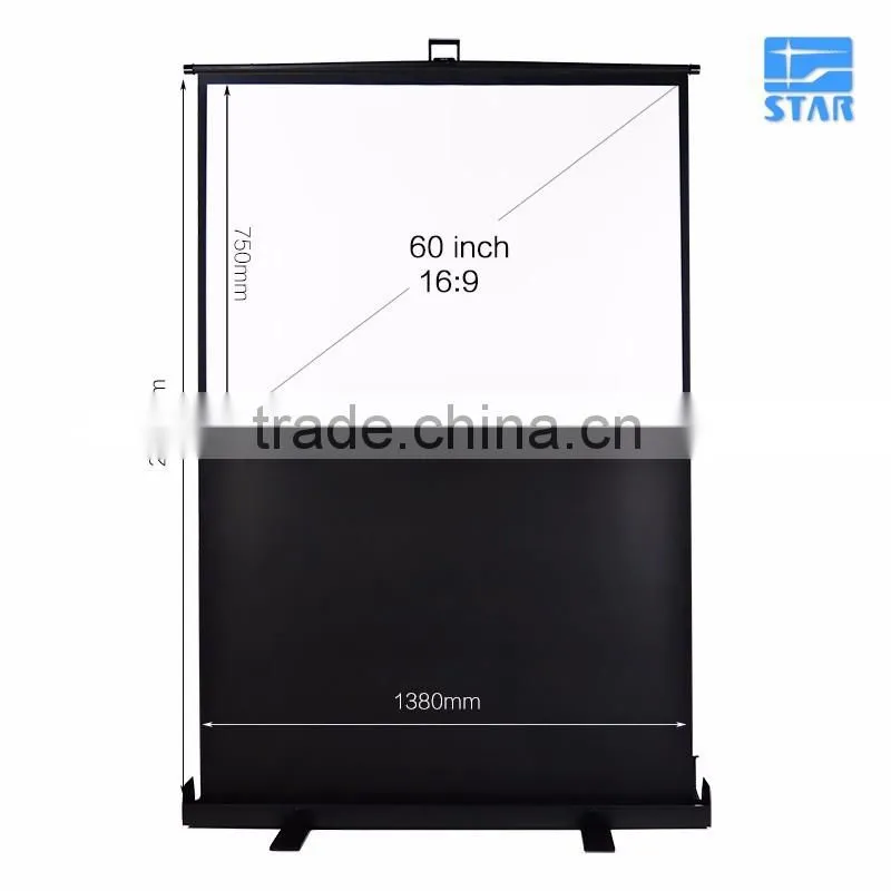 60" pull up Portable floor up screen with hydraulic damping equipment