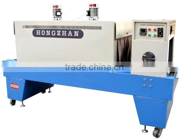 Hongzhan SM6030 automatic beverage cans bottles tray sleeve and shrink packing machine for POF film