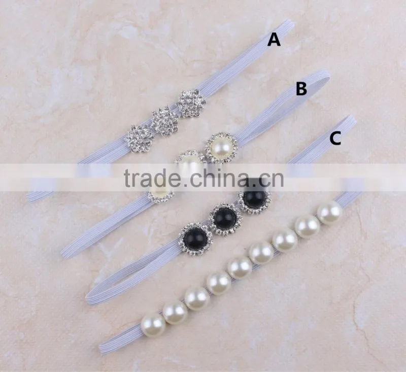 Wholesale 2016 New Knitting Cross Lace Headbands For Baby Girls / OEM Wholesale kids or women elastic wide lace headband