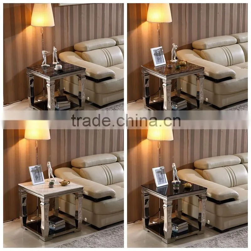2016 Cheap stainless steel modern design glass center table