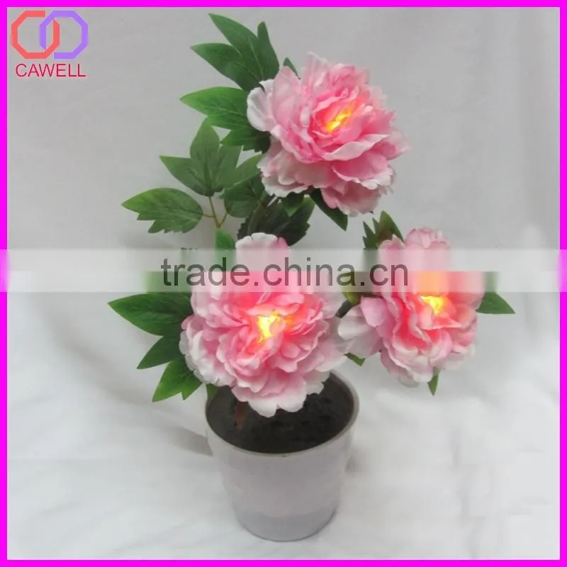 wholesale artifiical peony led illuminate flower pot