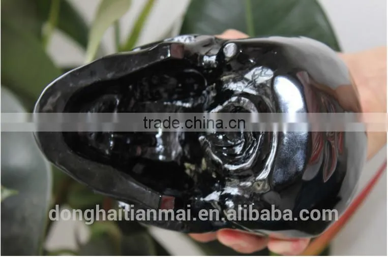 Natural Quartz Obsidian Crystal Alien Skull