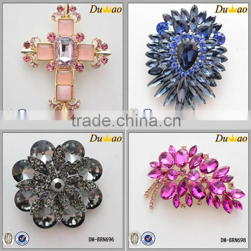 New leaf glass brooch metal brooch for women