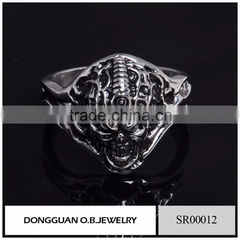 2016 Fashion new style skull ring wholesale steel jewelry ring