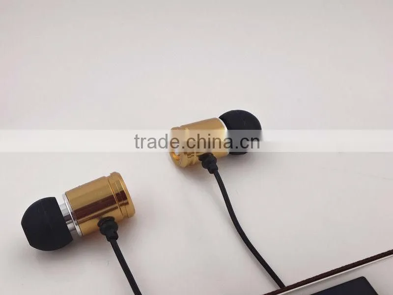 High quality fashionable braided cable colorful crystal diamond MP3 earphone