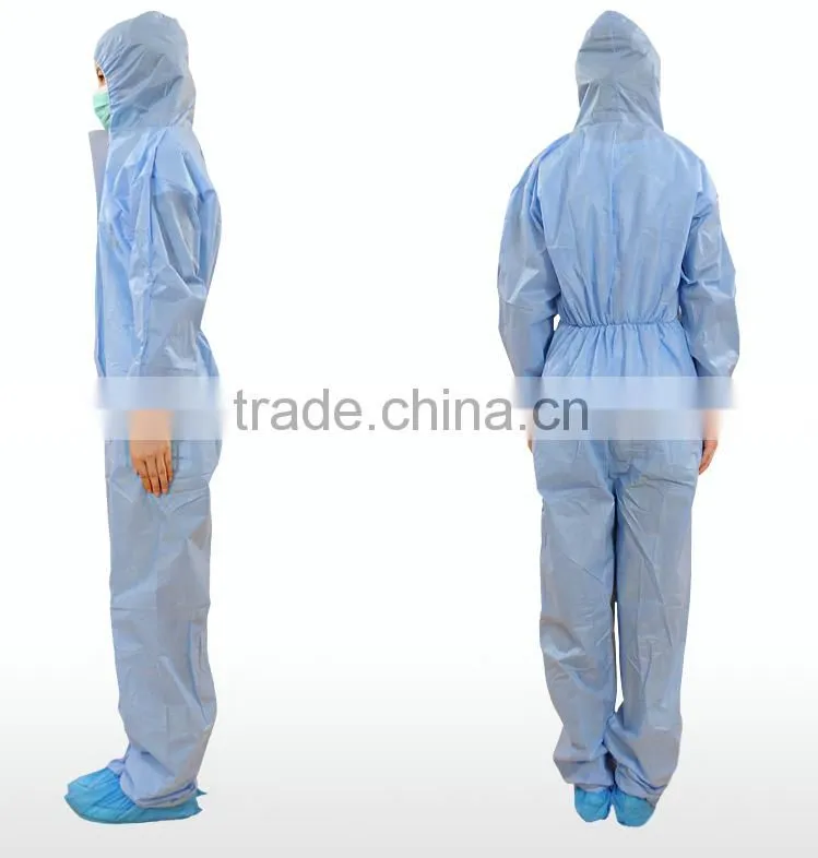 2015 New Products Waterproof YELLOW Disposable Coverall with hood