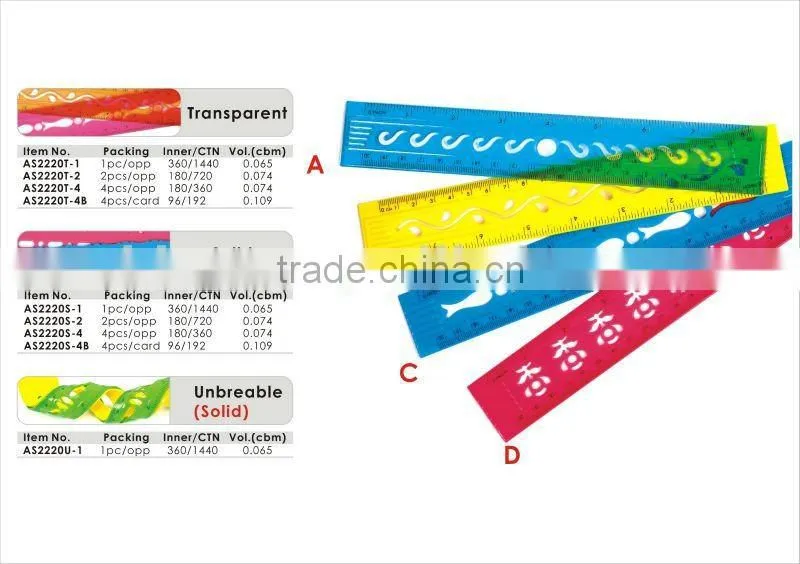 High Quality T Shaped Transparent Plastic Ruler/60cm ruler