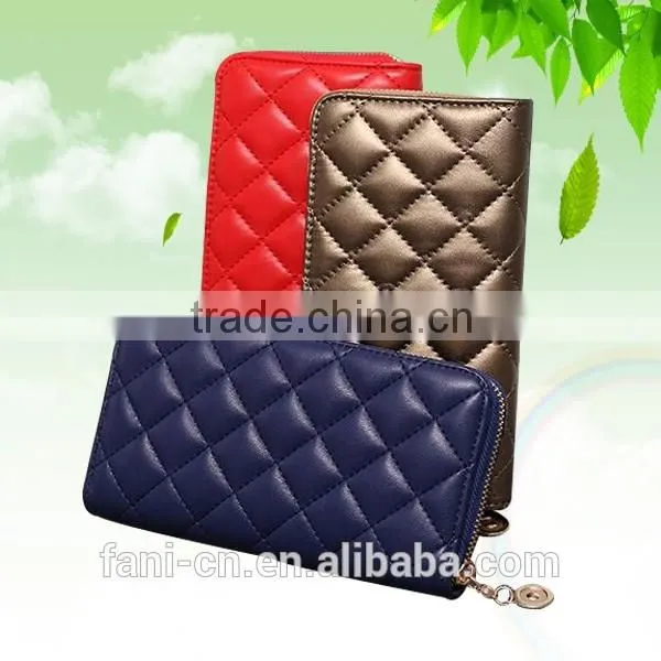 2015 very popular embroidery PU wallet with high quality for woman