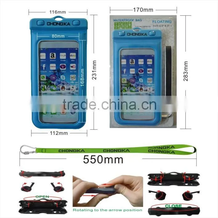 plastic bags for mobile phones/Waterproof Diving Bag For Smartphone/pvc mobile phone bag