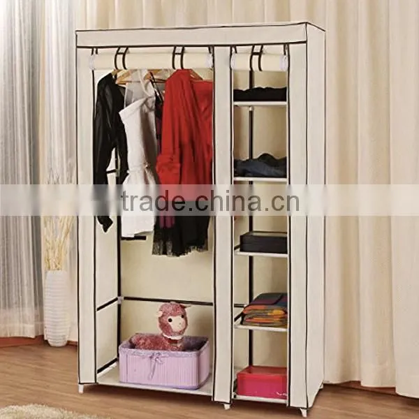 Cheap Folding Easy Assemble Non-woven Fabric Wardrobe Closet , Durable Large Assemble Wardrobe