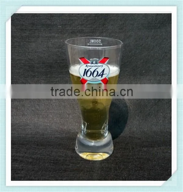 Handmade Kronenbourg 1664 beer glass cup 500ml 1664 beer glass cup for sale