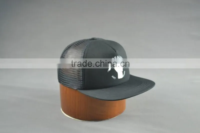 Black trucker cap and snapback trucker cap