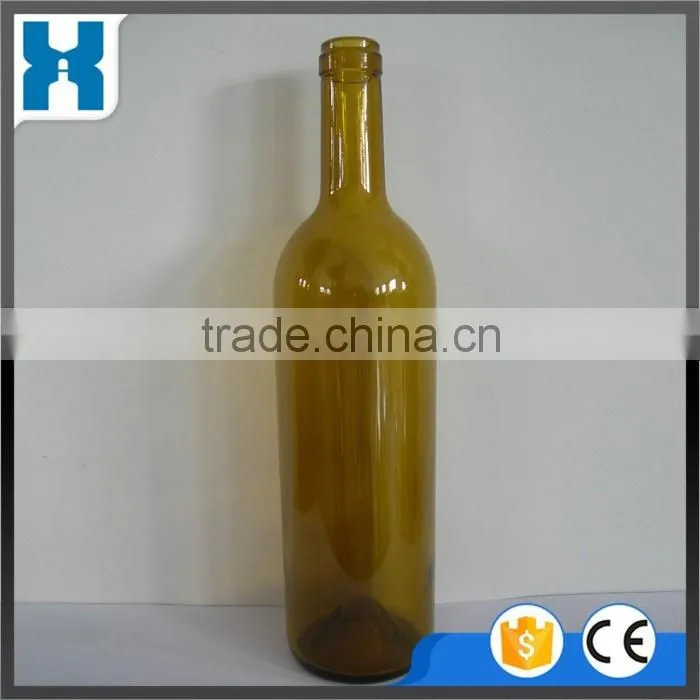 750ML BULK BROWN AMBER GLASS WINE BOTTLE