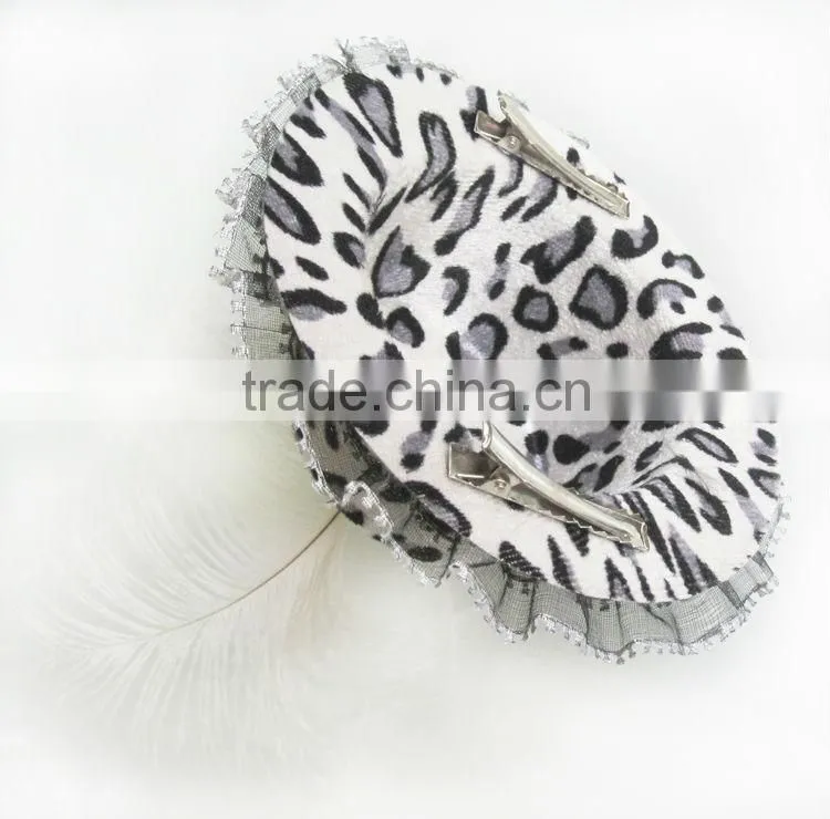 MYLOVE Leopard hat small hat wholesale hat with big feather MLXM034