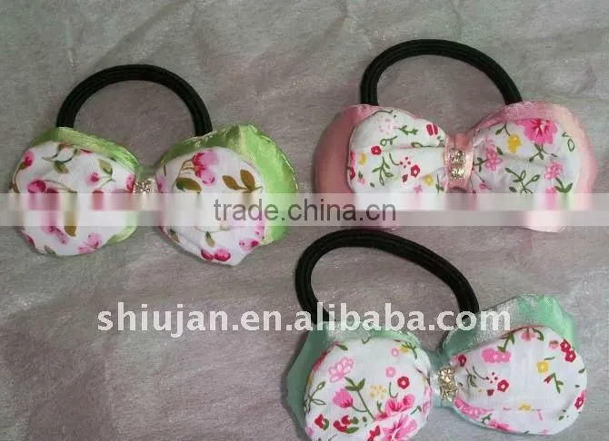fabric bow hair clips
