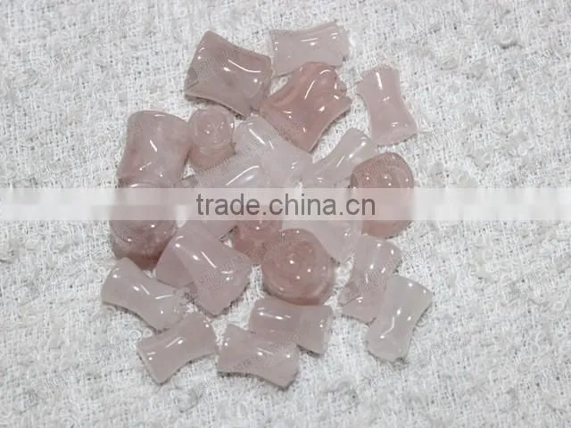 Wholesale rose quartz ear plugs,gemstone body piercing jewelry