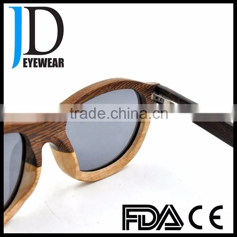 High Quality Custom Italian Style Two Tone Wood Sunglasses