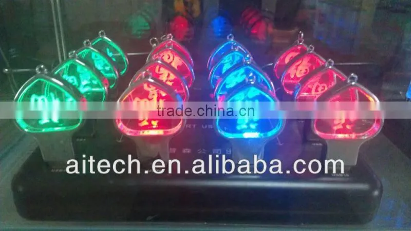 crystal usb flash drive custom logo brand with led light 512mb-32gb
