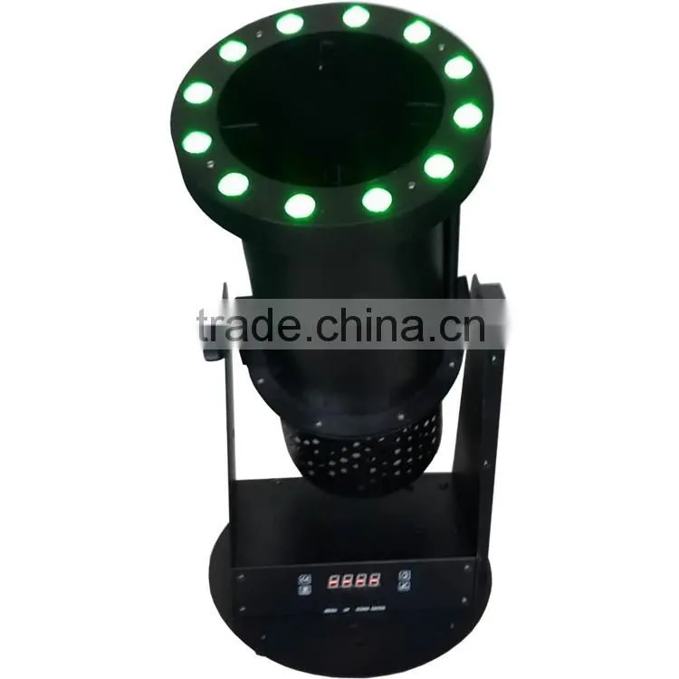 100% Factory Direct Sale DMX512 Stage Cannon with LED and Paper 15pcs 3w RGB 1200w LED Confetti Machine