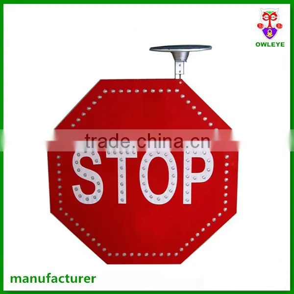 traffic safety LED flash solar warning sign