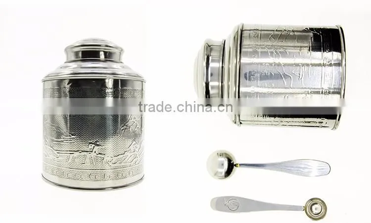 Classical Stainless Steel Airtight Tea Canister, Tea Caddy