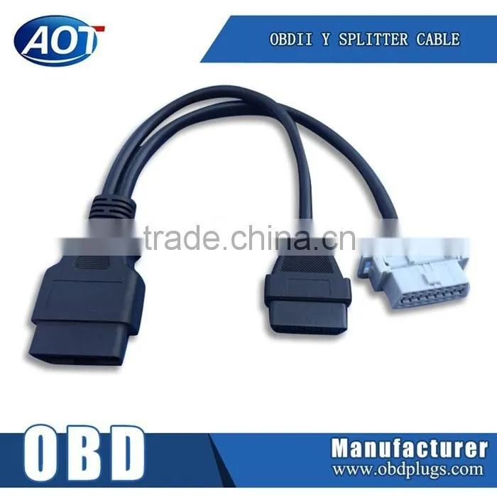 OBD2 Y Splitter Cable OBD Male to Dual Femlae Cable