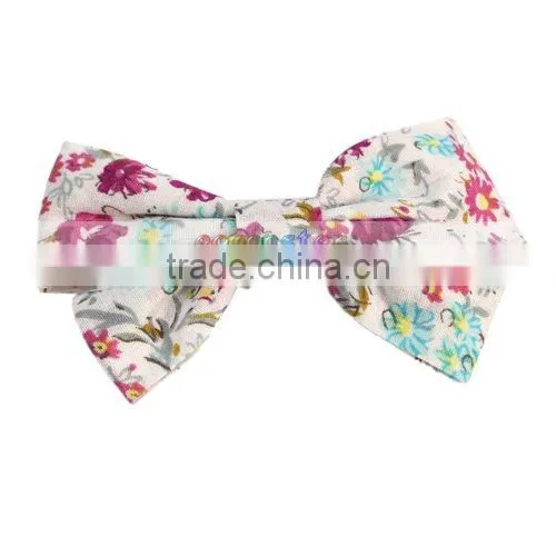 Floral Double Bow Small Hair Clip