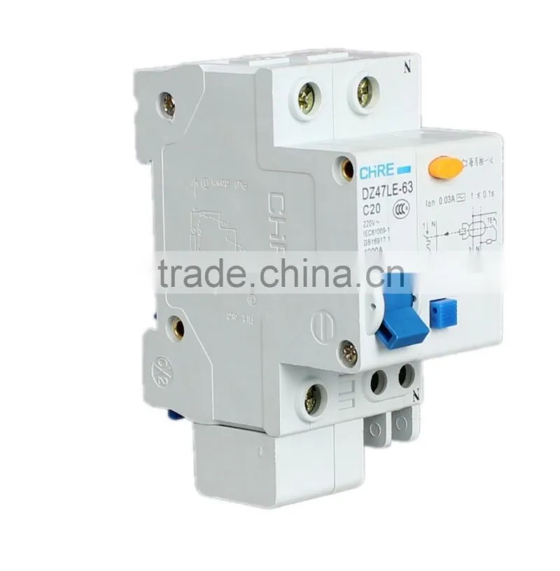 RCCB, ELCB,RCBO RESIDUAL-CURRENT CIRCUIT BREAKER DZ47LE-63 1P+N 230/400V