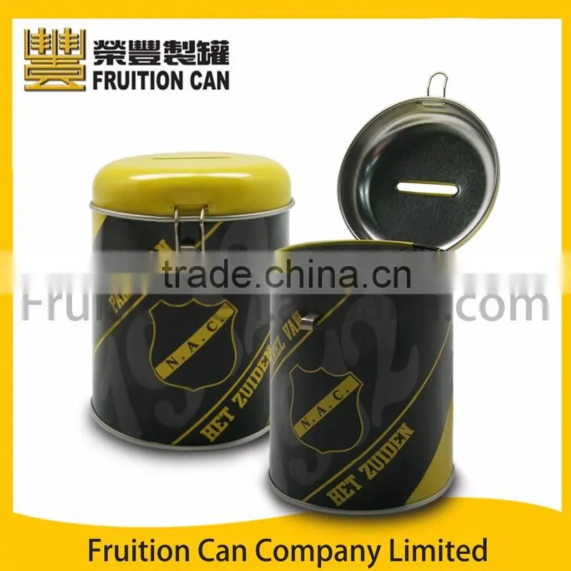 Round saving box with money slot