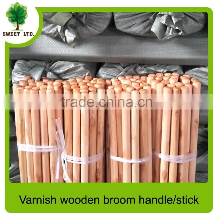 Well straight Varnished wood mop stick with cheap price and high quality