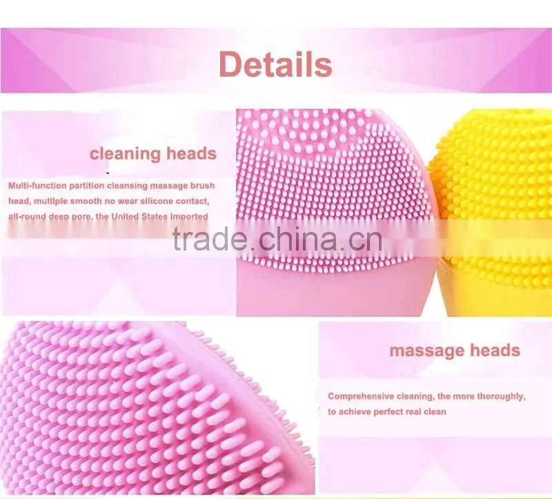 Rechargeable Beauty Ultrasonic Electric 3D Facial Cleaning Cleaner Brush Massage Face Cleansing Brush