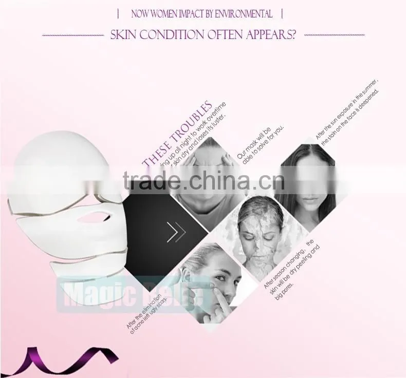 Non invasive led beauty light mask Facial LED PDT pdt beauty machine in alibaba