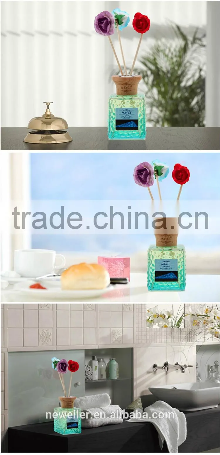 Custom printed europe polygon ceramic cowl reed diffuser with rose smell