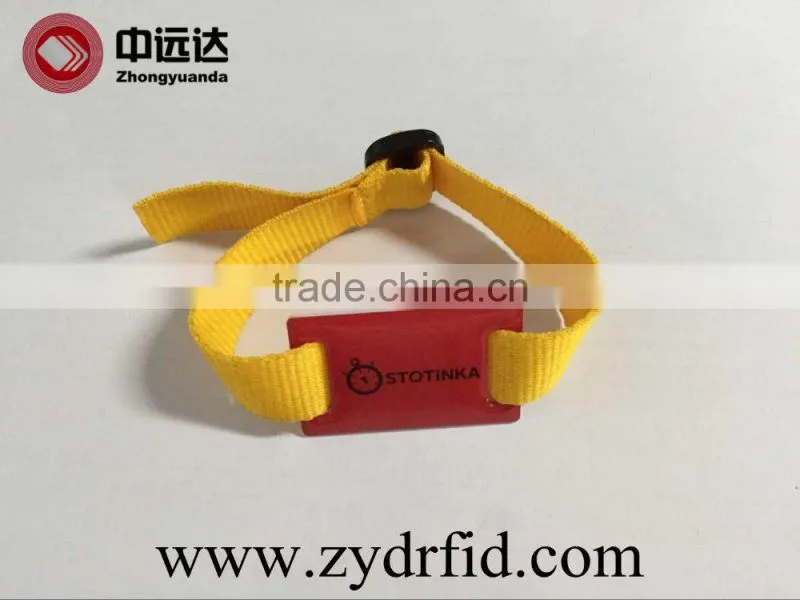 High Quality HF RFID woven wristband printing festival RFID fabric bracelet