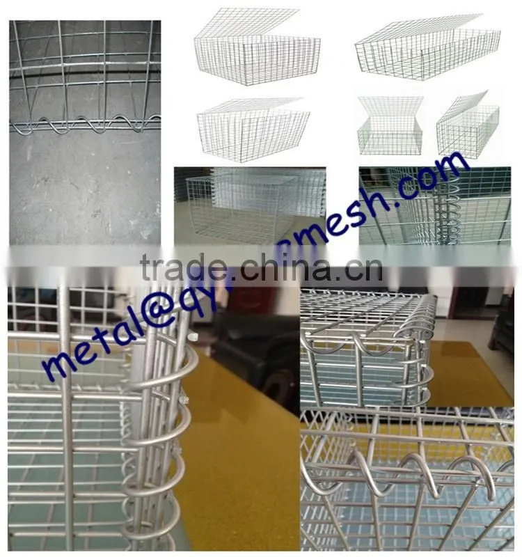 75*75mm 100*100mm mesh size galvanized stone gabion box